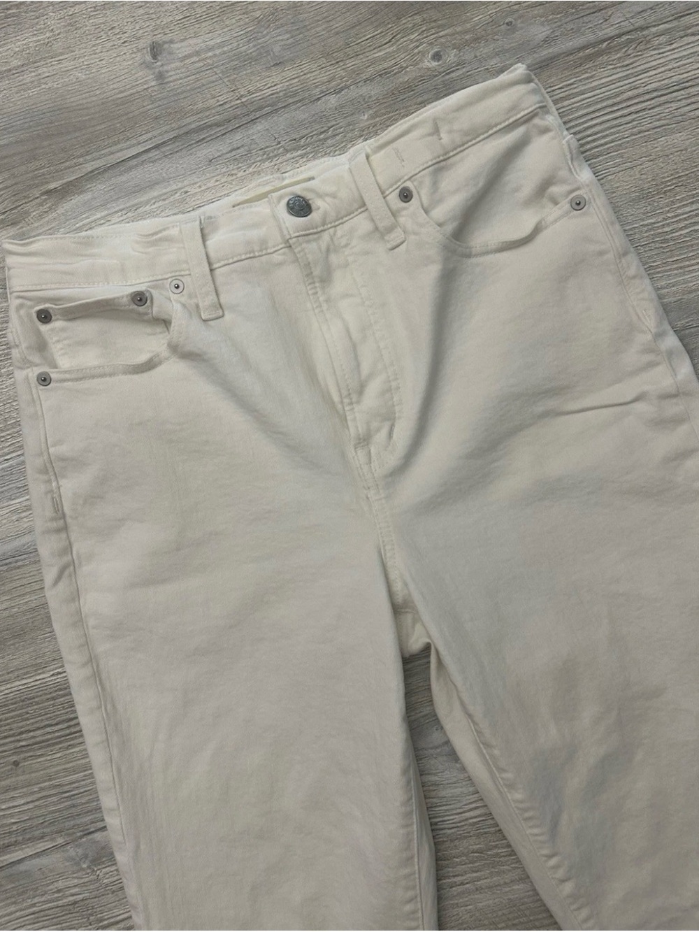 Madewell The Perfect Vintage Jeans Tile White 29 Mom High Rise Straight Stretch
